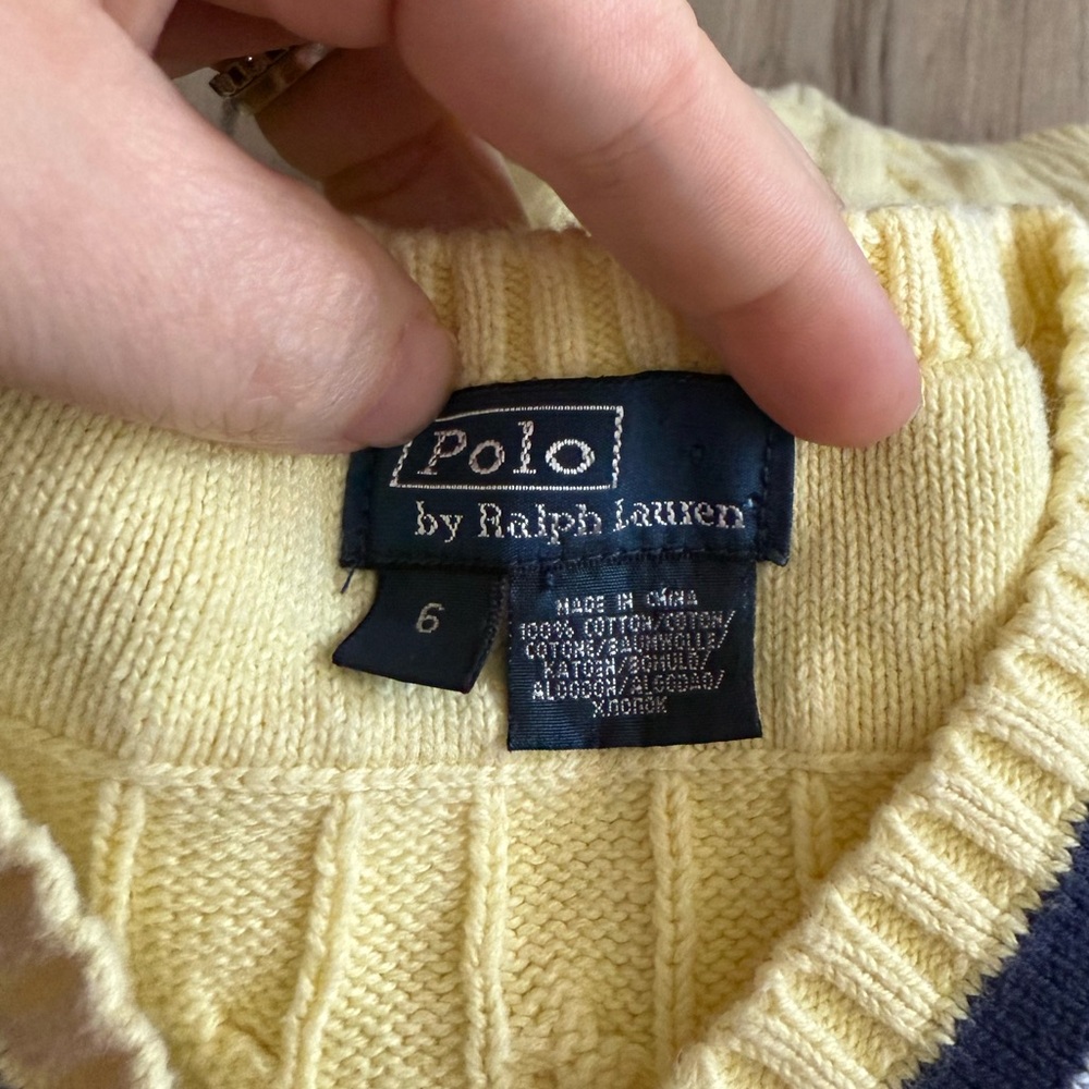 Polo by Ralph Lauren Yellow Knit Sweater Vest Boys Size 6 - Picture 2 of 4